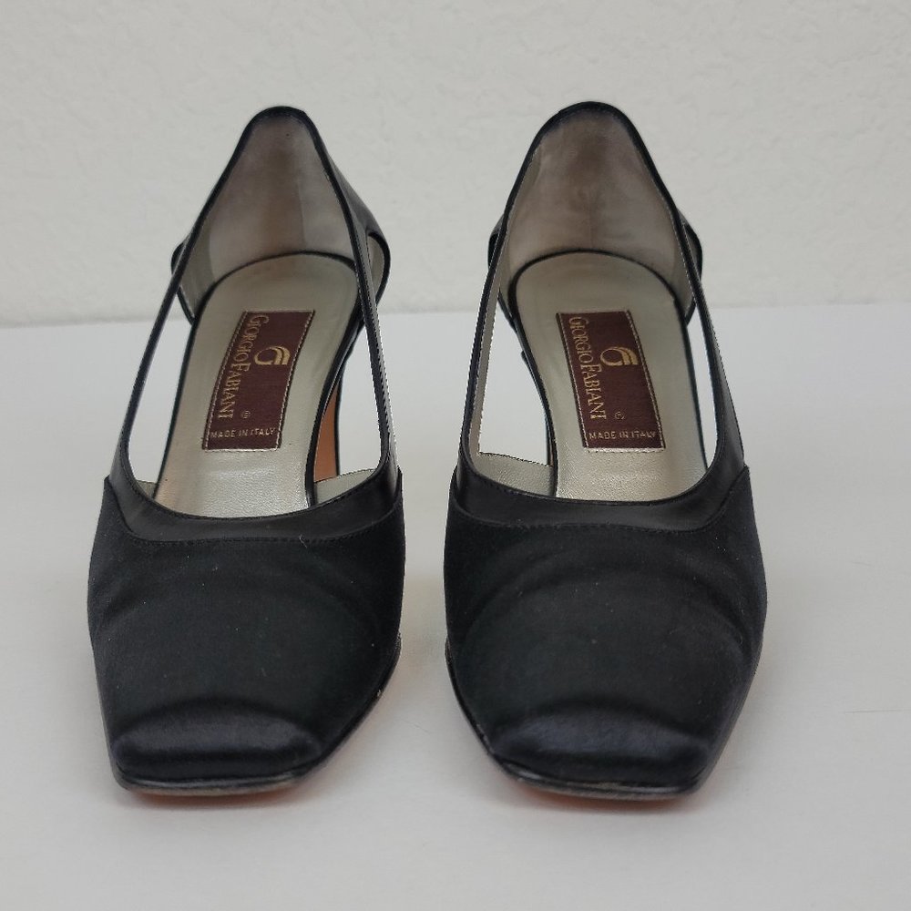 Giorgio Fabiani Black Heeled Dress Shoe Made in Italy Size 38.5